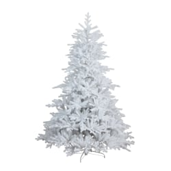 Nearly Natural 7’H Pre-Lit Artificial California Spruce Christmas Tree With 440 Color Changing LED Lights, 84"H x 42"W x 42"D, White