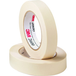 Highland Economy Masking Tape - 60 yd Length x 1" Width - 4.4 mil Thickness - 3" Core - Rubber Backing - 9 / Pack - Tan