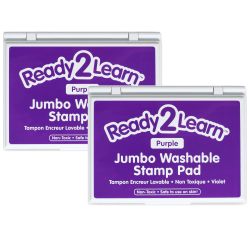 Ready 2 Learn Jumbo Washable Stamp Pads, 4-15/16" x 6-3/4", Purple, Pack Of 2 Pads