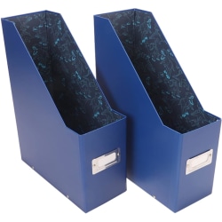 Snap-N-Store Kid’s Magazine File Storage Boxes, 12-1/4"H x 3-15/16"W x 9-3/4"D, Blue/Dino, Pack Of 2 Boxes