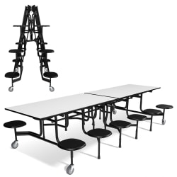 Palmer Hamilton 59TV Mobile Cafeteria Table, 29" x 144", Gray Glace