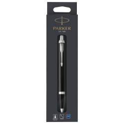 Parker® IM Ballpoint Pen, Medium Point, 1.0 mm, Black/Chrome Barrel, Blue Ink