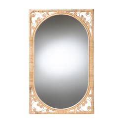 bali & pari Isley Rectangle Accent Wall Mirror, 48"H x 29-1/2"W x 1-1/4"D, Natural Brown