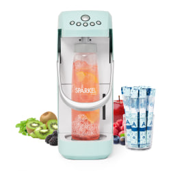 Sparkel Beverage System Home Carbonation Appliance, 16-1/2"H x 13-5/8"W x 7-7/16"D, Seafoam