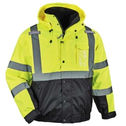 Ergodyne GloWear 8381 Type-R Class 3 Performance 3-In-1 Bomber Jacket, 3X, Lime