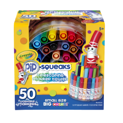 Crayola® Pip-Squeaks Markers With Tower Storage Case, Assorted Colors, Pack Of 50