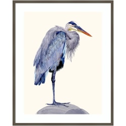 Amanti Art Heron Study II by Melissa Wang Wood Framed Wall Art Print, 41"H x 33"W, Gray
