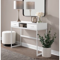 LumiSource Franklin Contemporary Console Table, 32"H x 43-1/2"W x 15-1/2"D, White