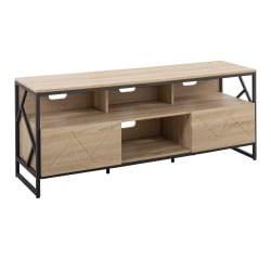 LumiSource Folia Contemporary TV Stand For 60" TVs, 24"H x 58-3/4"W x 16-1/4"D, Natural/Black