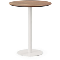 Branch Furniture Round Bistro Table, 42"H x 36"W x 36"D, Walnut Top/White Base