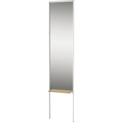 Adesso® Monty Rectangular Leaning Mirror, 65-1/8"H x 15"W x 3-1/2"D, White/Natural
