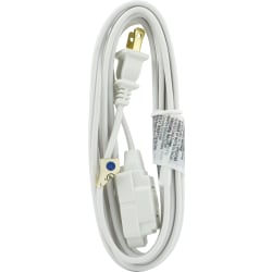 GE 3 Outlet Polarized Extension Cord, 9' Long Cord, White, 51947