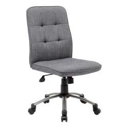 Boss Office Products Modern Fabric Mid-Back Task Chair, Slate Gray/Pewter