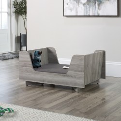 Sauder Milo Modern Dog Bed, 31-3/8"L x 21-1/4"W x 14-3/4"H, Light Walnut