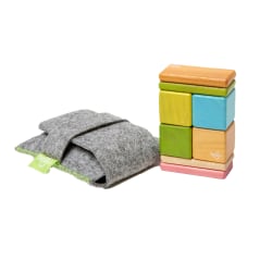 Tegu Magnetic Wooden Blocks, Tints, 8-Piece Pocket Pouch