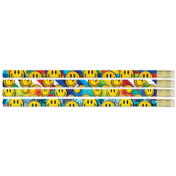 Musgrave Pencil Co. Inc. Motivational Pencils, Smiley Sensations, 12 Pencils Per Pack, Set Of 12 Packs