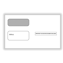ComplyRight Double-Window Tax Form Envelopes For Laser And Continuous 1099 Forms, 5-5/8" x 9", Self-Seal, White, Pack Of 50 Envelopes