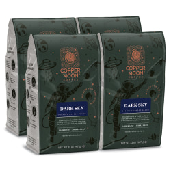 Copper Moon Whole Bean Coffee, Dark Sky Blend, 2 Lb Bag, Case Of 4 Bags