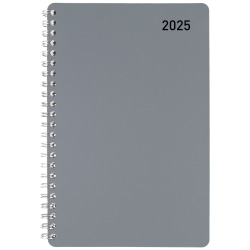2025 Office Depot Weekly/Monthly Appointment Book, 5" x 8", Silver, January To December, OD710330