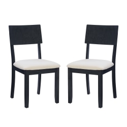Linon Dixie Dining Chairs, Beige/Dark Charcoal, Set Of 2 Chairs