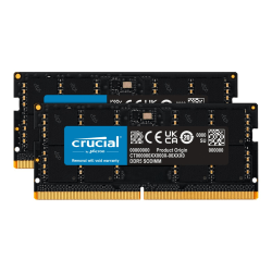 Crucial - For Notebook - 64 GB (2 x 32GB) - DDR5-5600/PC5-44800 DDR5 SDRAM - 5600 MHz Dual-rank Memory - CL46 - 1.10 V - Non-ECC - Unbuffered - 262-pin - SoDIMM
