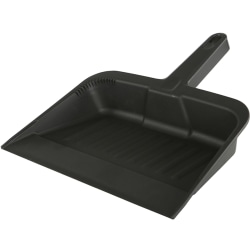 Globe Commercial Products Plastic Dustpan, 14-1/4" x 12", Black