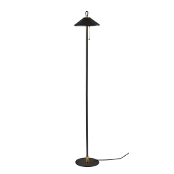 Adesso Kaden LED Floor Lamp, 54"H, Brass Shade/Black Base