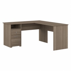 Bush Business Furniture Cabot 60"W L-Shaped Corner Desk With Drawers, Ash Gray, Standard Delivery