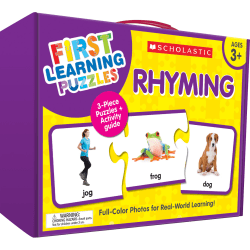 Scholastic First Learning Rhyming Puzzles, Pre-K, Pack Of 25 Puzzles