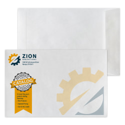 Zip Stick®,  White DuPont™ Tyvek® Open End Catalog Mailing Envelopes, Full-Color, Custom 6" x 9", Box Of 500