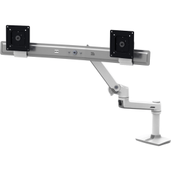 Ergotron Desk Mount for Monitor - Polished Aluminum - 2 Display(s) Supported - 25" Screen Support - 22 lb Load Capacity - 100 x 100, 75 x 75