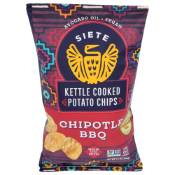 Siete Family Foods Kettle Cooked Potato Chips, Chipotle BBQ, 5.5 Oz, Total Qty 6