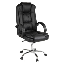Mind Reader Ergonomic Faux Leather High-Back Executive Office Chair, 45-49"H, Black
