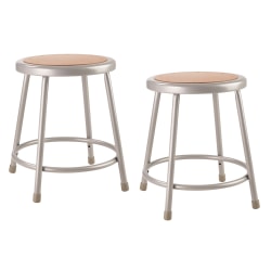 National Public Seating Hardboard Science Stools, 18"H, Brown/Gray, Pack Of 2 Stools