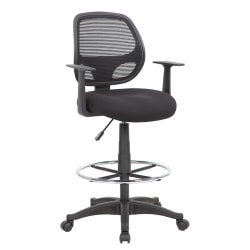 Boss Office Products Commercial-Grade Mesh Stool With Back, Black