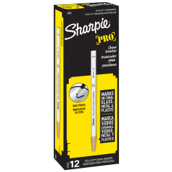 Sharpie® Peel-Off™ China Markers, White, Pack Of 12