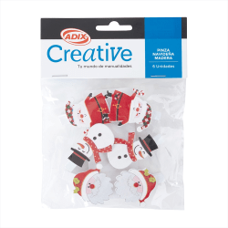 Creative Christmas Crafts, Christmas Wooden Clips, Pack Of 6 Clips