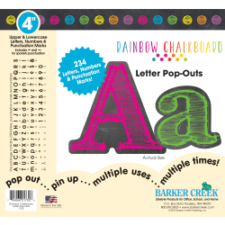 Barker Creek® Letter Pop-Outs, 4", Rainbow Chalk, Set Of 255