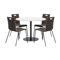 KFI Studios Proof Dining Table Set With Jive Dining Chairs, White/Espresso
