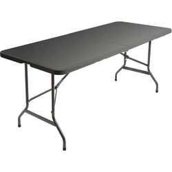 AbilityOne Blow-Molded Folding Table, 26"H x 60"W x 30"D, Charcoal Gray/Gray