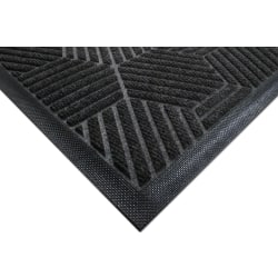 M + A Matting WaterHog Silver Mat, Cleated, 23"H x 35"W, 60% Recycled, Graphite