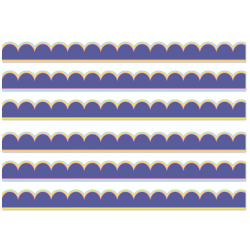 Carson Dellosa Education Scalloped Bulletin Board Borders, We Stick Together Pop of Purple, 39' Per Pack, Set Of 6 Packs