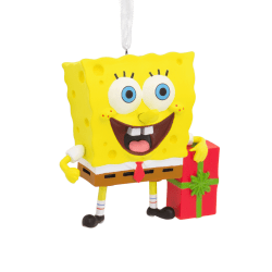Hallmark Resin Christmas Ornament, 2-1/2" x 2-1/2" x 1-1/4", Nickelodeon SpongeBob SquarePants