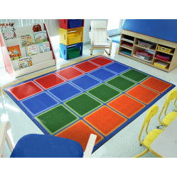 Joy Carpets® Kids' Essentials Rectangle Area Rug, Blocks Abound™, 5-1/3' x 7-33/50', Primary