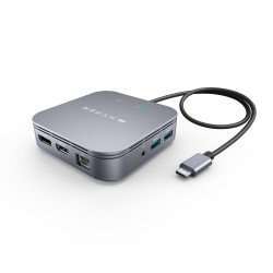 Hyper HyperDrive Thunderbolt 3 Mobile Dual Monitor Dock, 3-15/16"H x 3-15/16"W x 63/64"D, HDTB3TD-GL