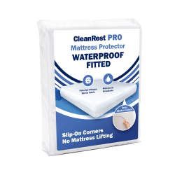 CleanRest Fitted Mattress Protectors, Twin XL, 80"L x 39"W x 21"D, White, Case Of 4 Protectors