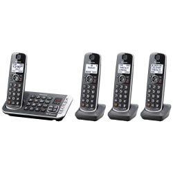 Panasonic® Link2Cell Bluetooth® DECT 6.0 Expandable Cordless Phone System With Digital Answering System, KX-TGE674B
