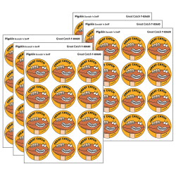 Trend Retro Scratch 'n Sniff Stinky Stickers, Great Catch/Pigskin Scent, 24 Stickers Per Pack, Bundle Of 6 Packs