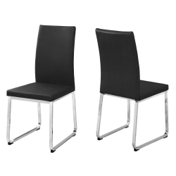 Monarch Specialties Shasha Dining Chairs, Black/Chrome, Set Of 2 Chairs