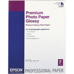 Epson® Premium Photo Paper, C, 17" x 22", Glossy, 25 Sheets